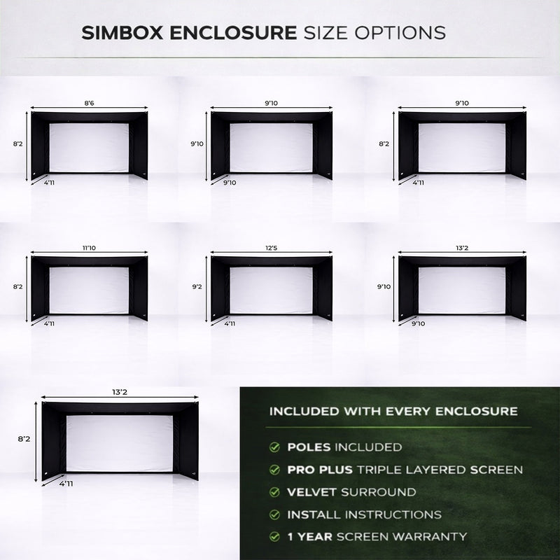SimBox Golf Simulator Enclosure with Impact Screen